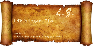Lézinger Zia névjegykártya